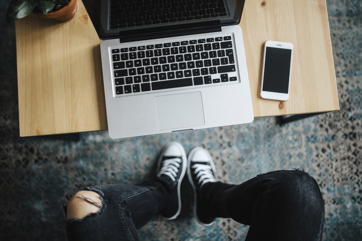 Laptop on a table. Visit Kaboompics for more free images.